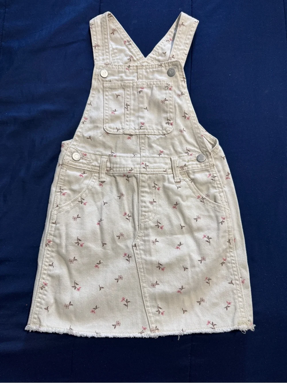 Old Navy Girls Floral Denim Overall Dress – Size 5T